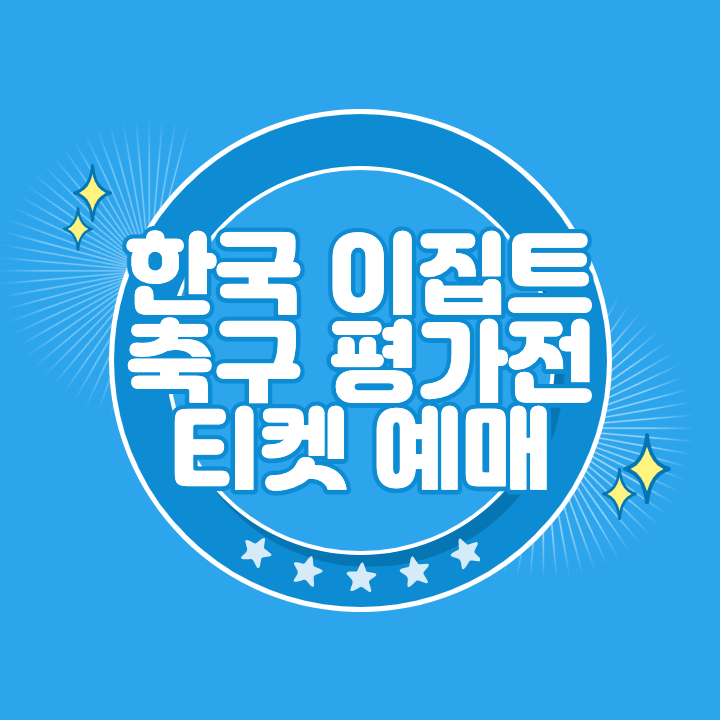 한국 이집트 축구 평가전 티켓 예매 홈페이지