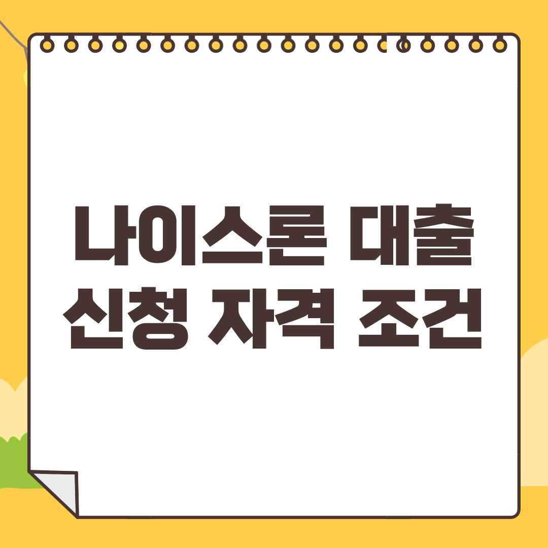 나이스론 대부 대출 신청 금리 자격 조건 부결 사유
