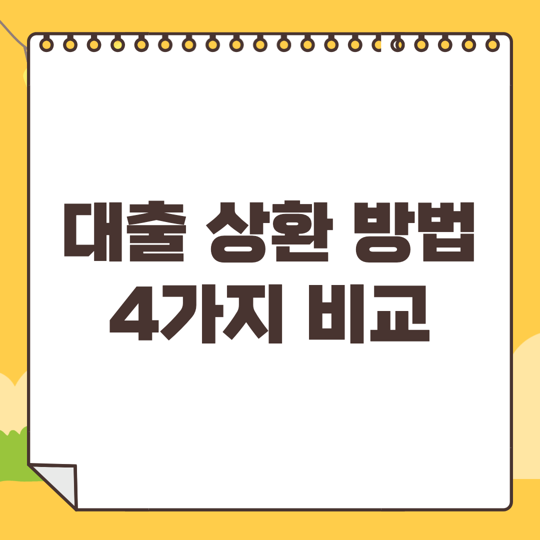 대출 상환 방법 비교 | 만기일시상환 원금균등분할상환 원리금균등분할상환 거치후원리금균등분할상환