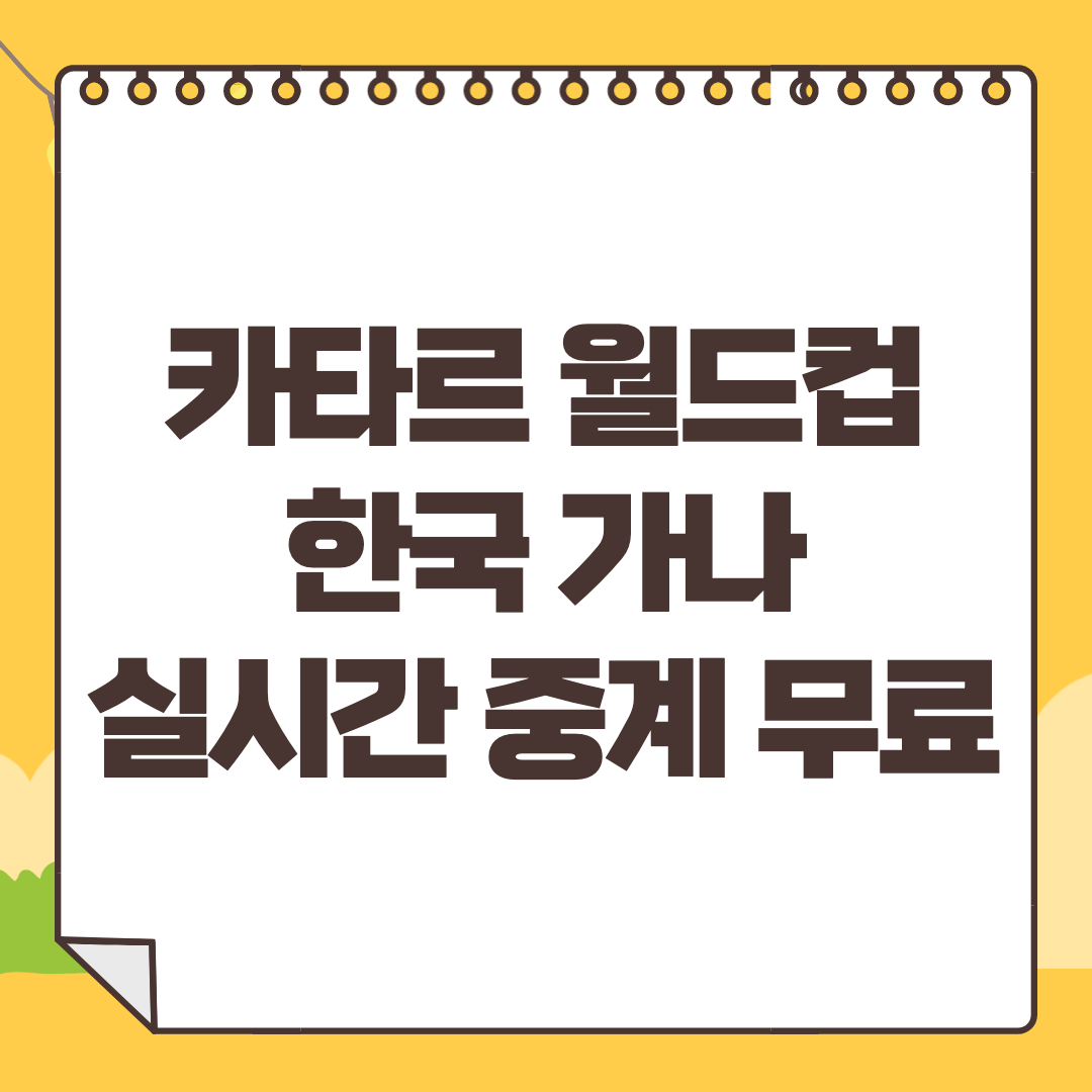 대한민국 가나 중계 사이트 카타르 월드컵 생중계 라이브