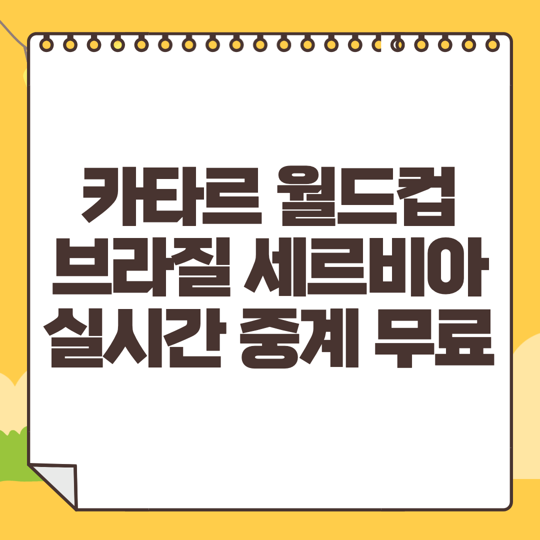 브라질 세르비아 중계 사이트 카타르 월드컵 생중계 라이브