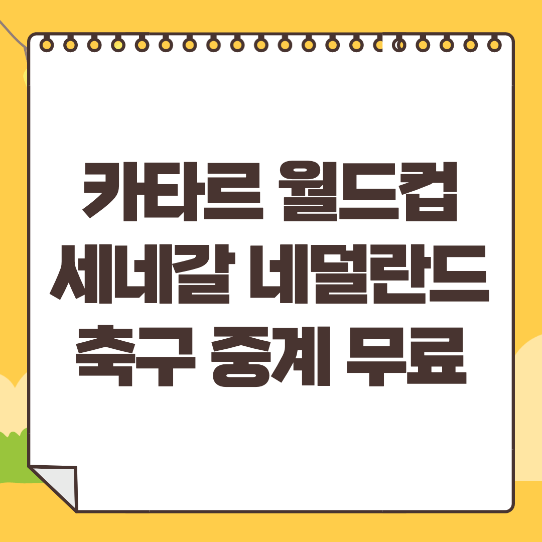 세네갈 네덜란드 중계