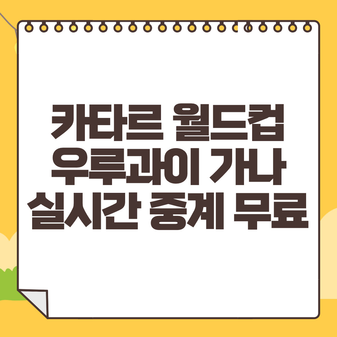 우루과이 가나 중계 사이트 카타르 월드컵 생중계 라이브