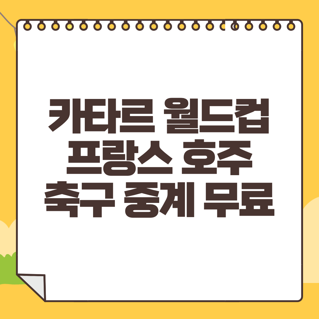 프랑스 호주 중계 사이트 2022년 카타르 월드컵 생중계 라이브