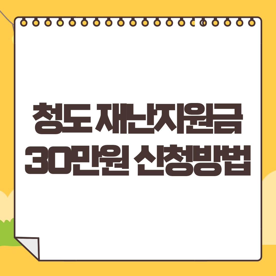 청도 재난지원금 30만원 신청방법 지급 일정 시기